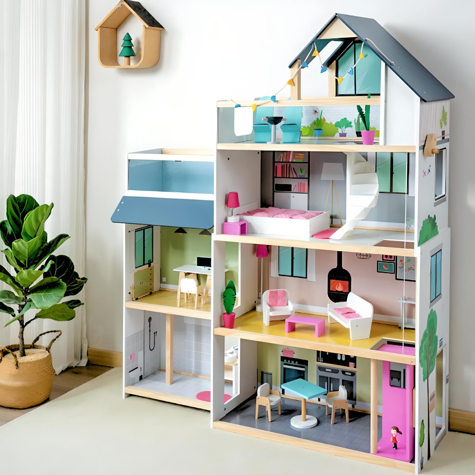 Petit Seal Das Kreativspielhaus für Kinder - Ein preisgekröntes Puppenhaus mit Möbeln und Zubehör