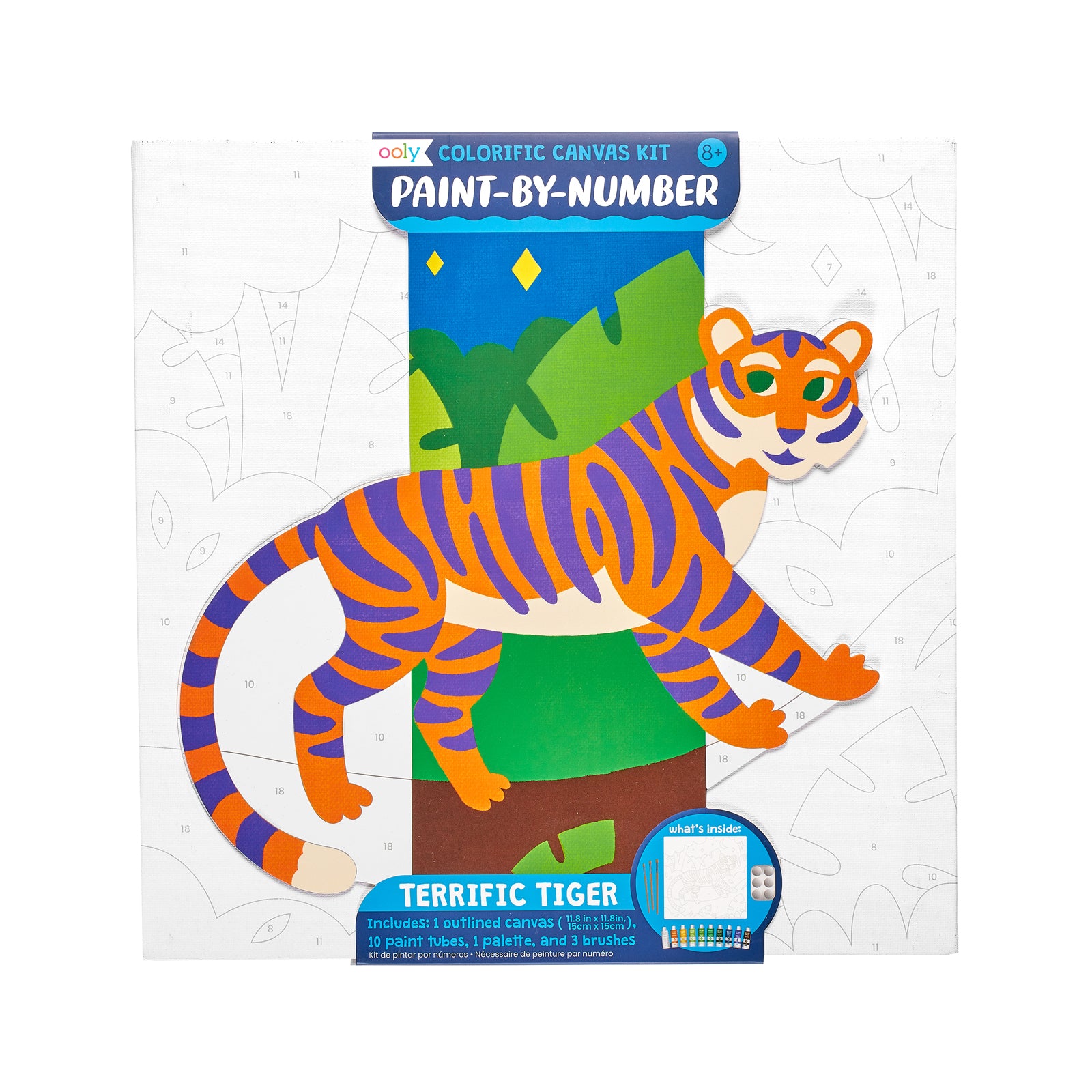 Ooly Colorific Canvas Malen nach Zahlen Kit - Terrific Tiger