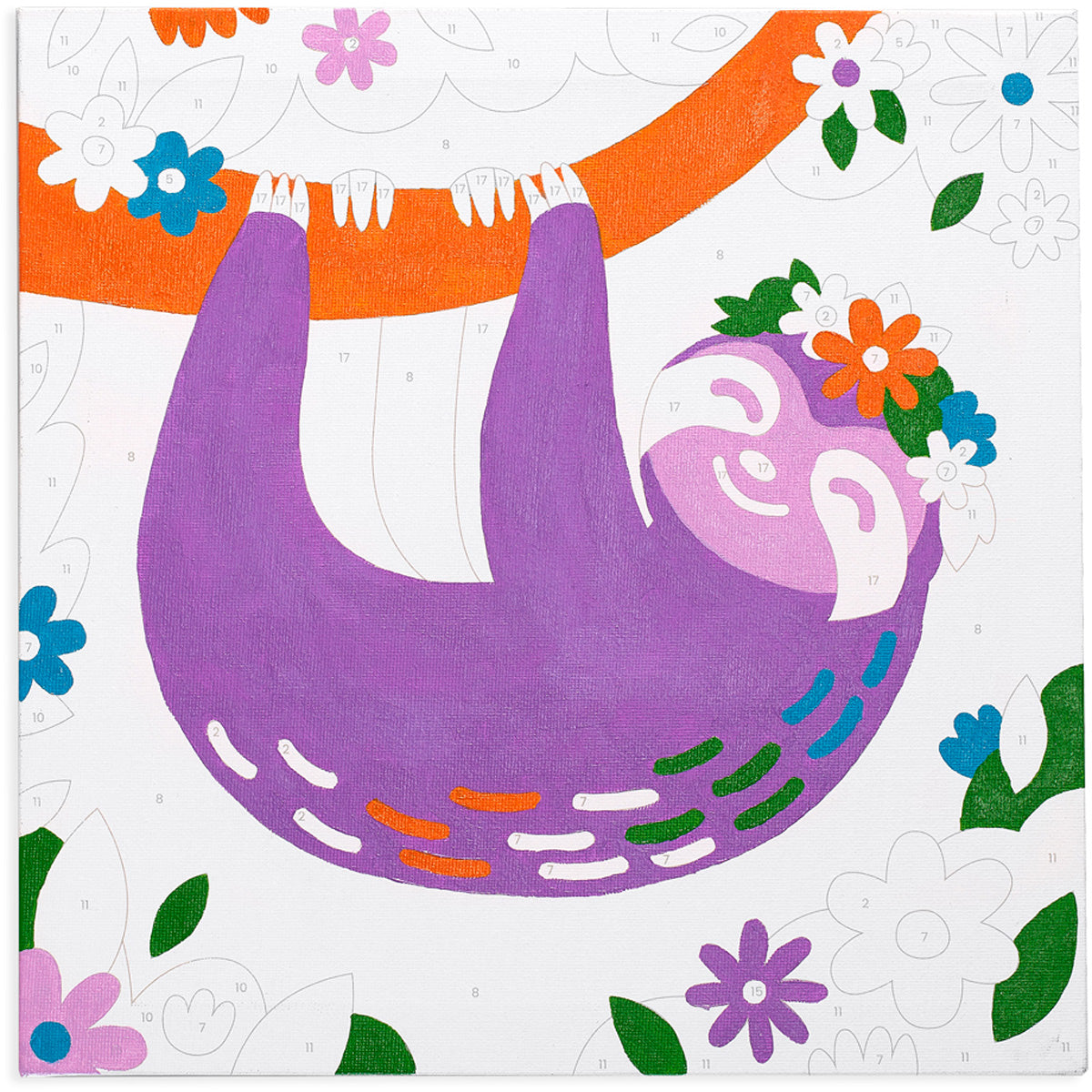 Ooly Colorific Canvas Malen nach Zahlen Kit - Happy Sloth