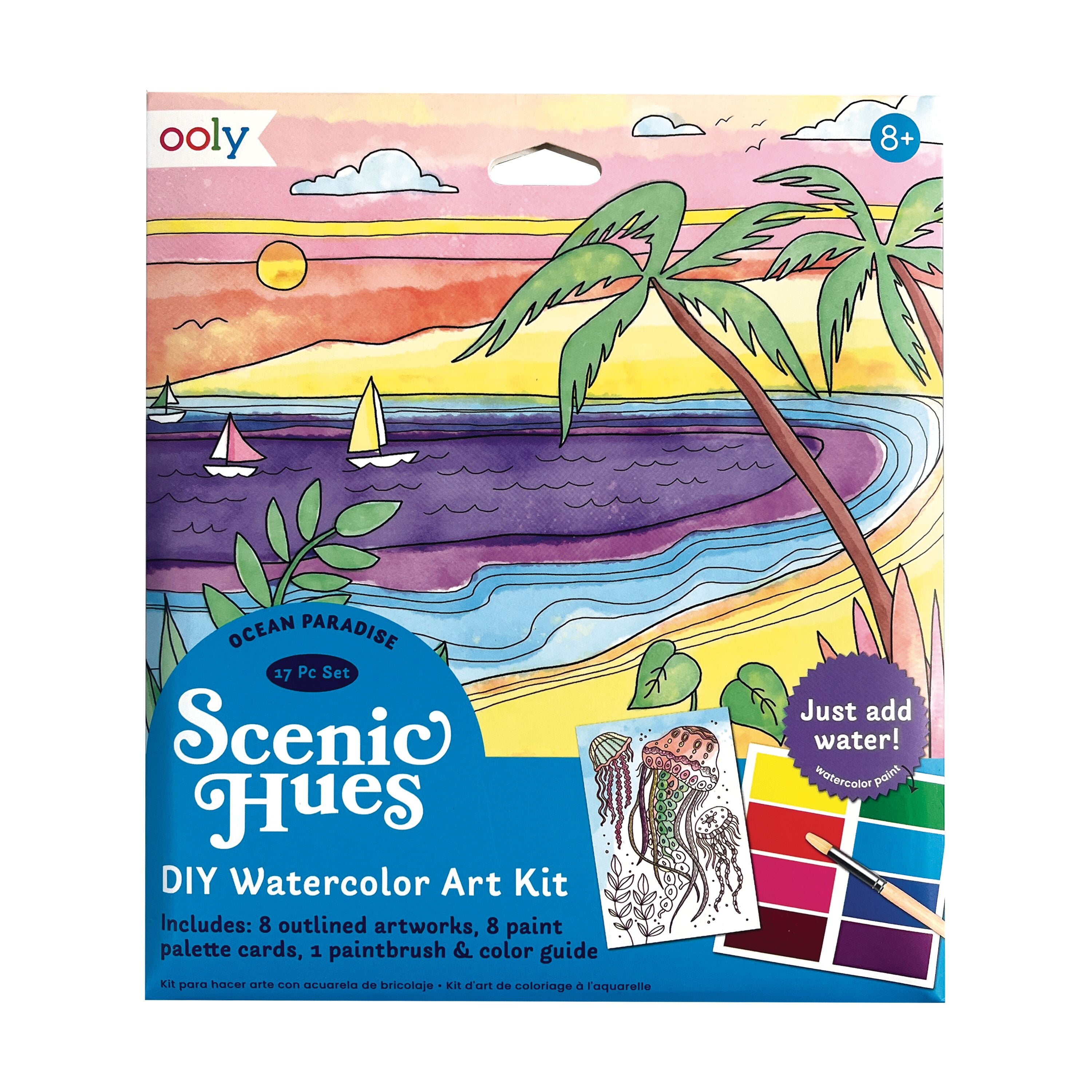 Ooly Ooly Scenic Hues D.I.Y. Aquarell-Kunst-Kit - Ocean Paradise (17 PC Set)