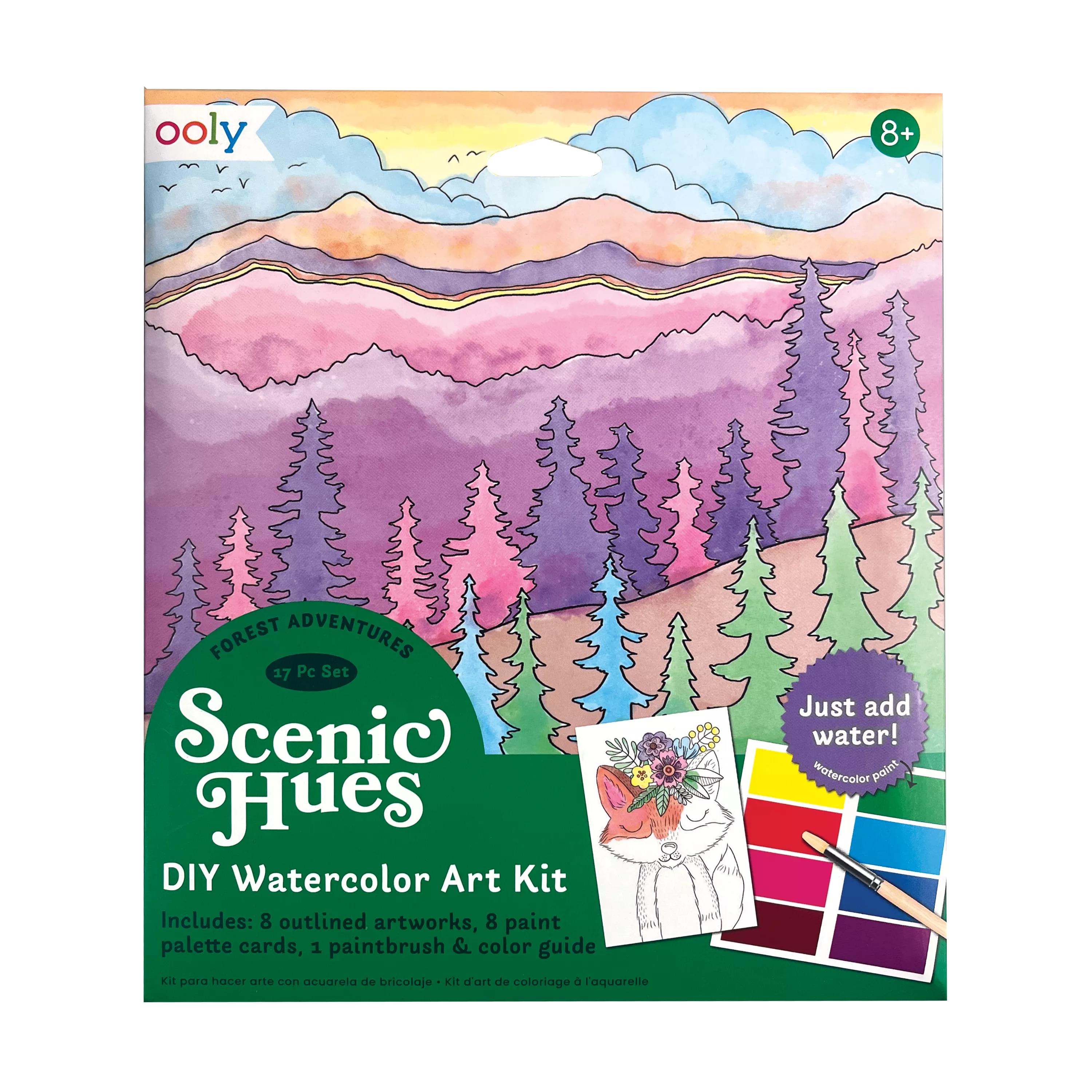 Ooly Ooly Scenic Hues D.I.Y. Aquarell-Kunst-Kit - Wald-Abenteuer (17 PC Set)