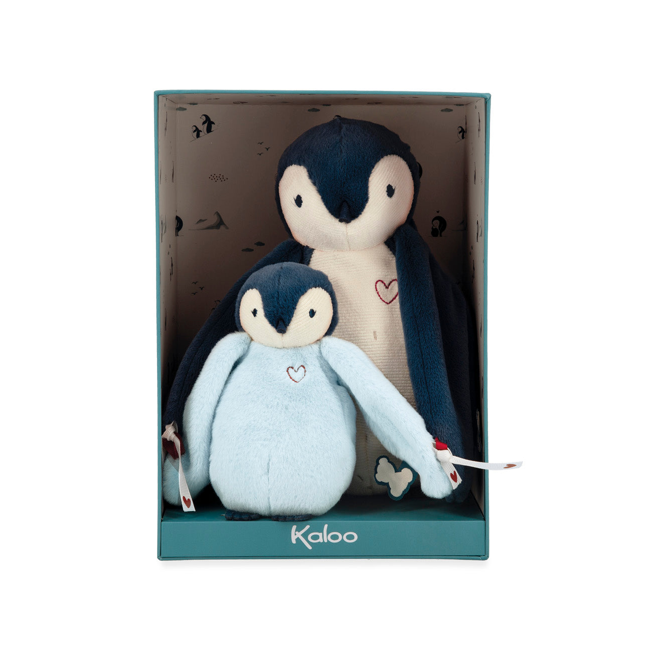 Kaloo Pinguin Blauw met recorder en witte ruis