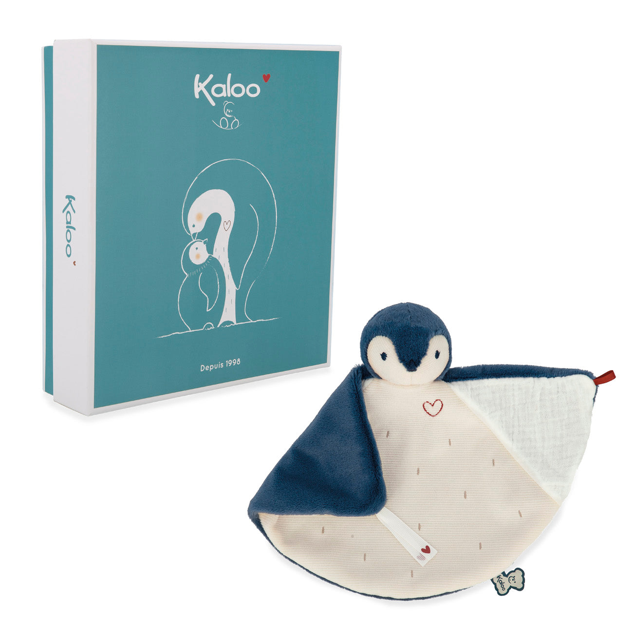 Kaloo Pinguin Blauw knuffeldoek