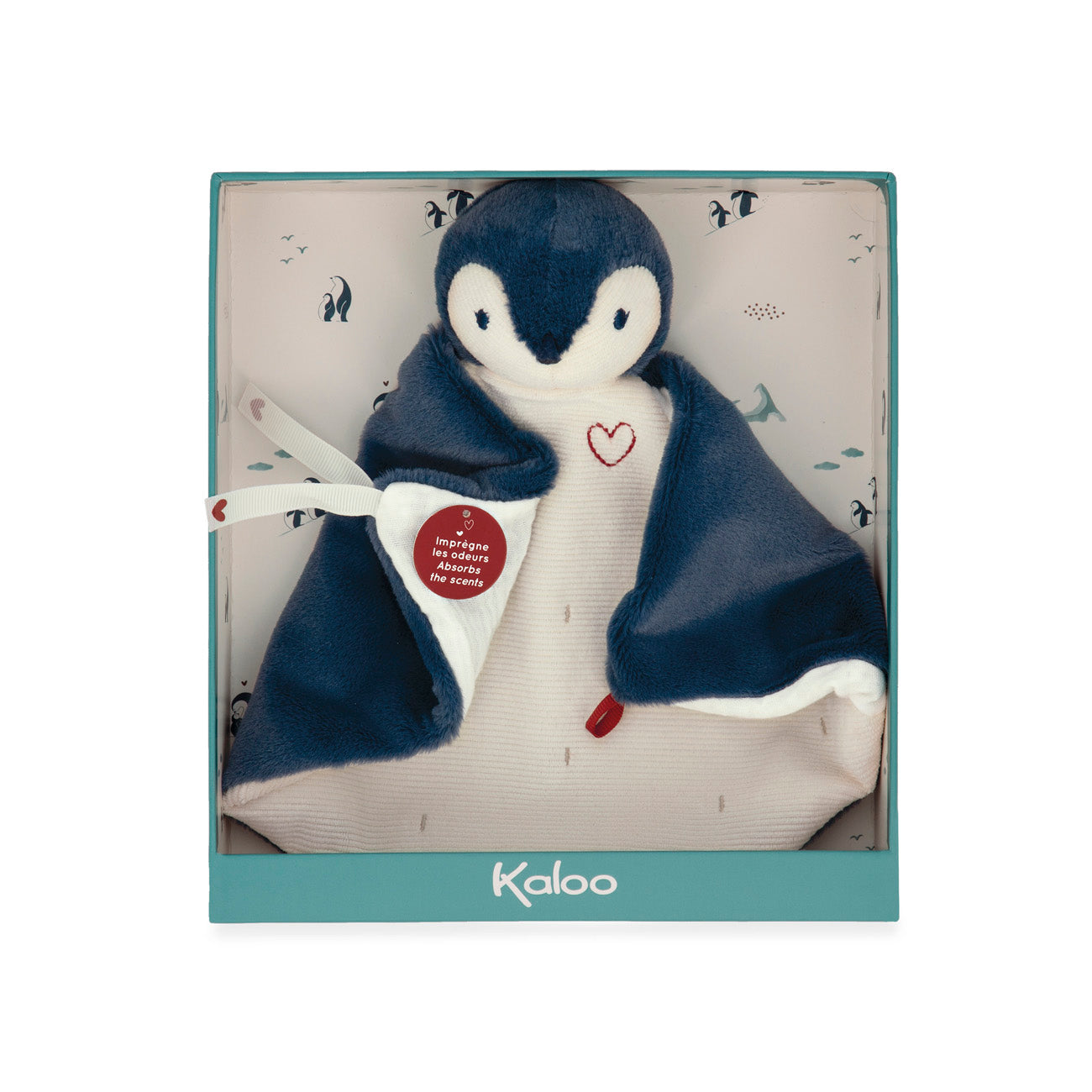 Kaloo Pinguin Blauw knuffeldoek