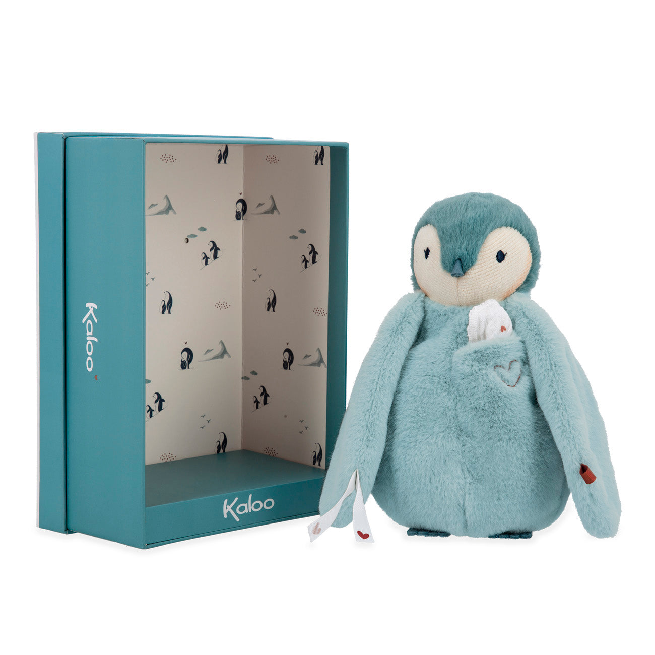 Kaloo Pinguin Groen met kusjesdoek