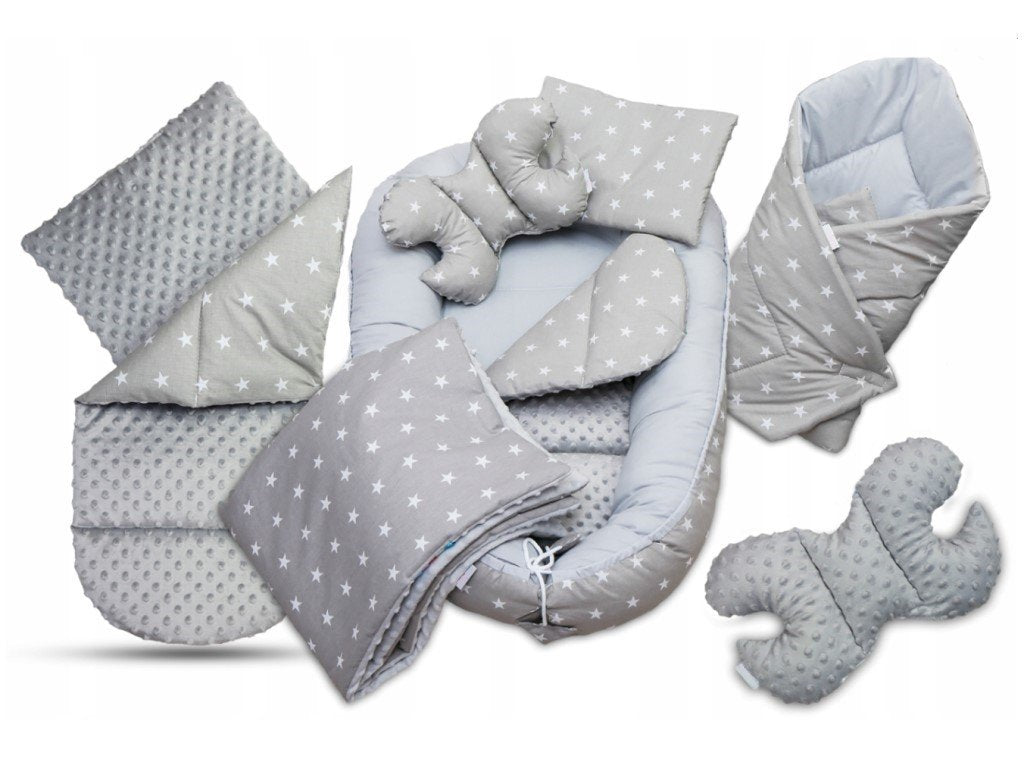 ELIS DESIGN EliNeli 7-teiliges Krippenset - Grey with Stars