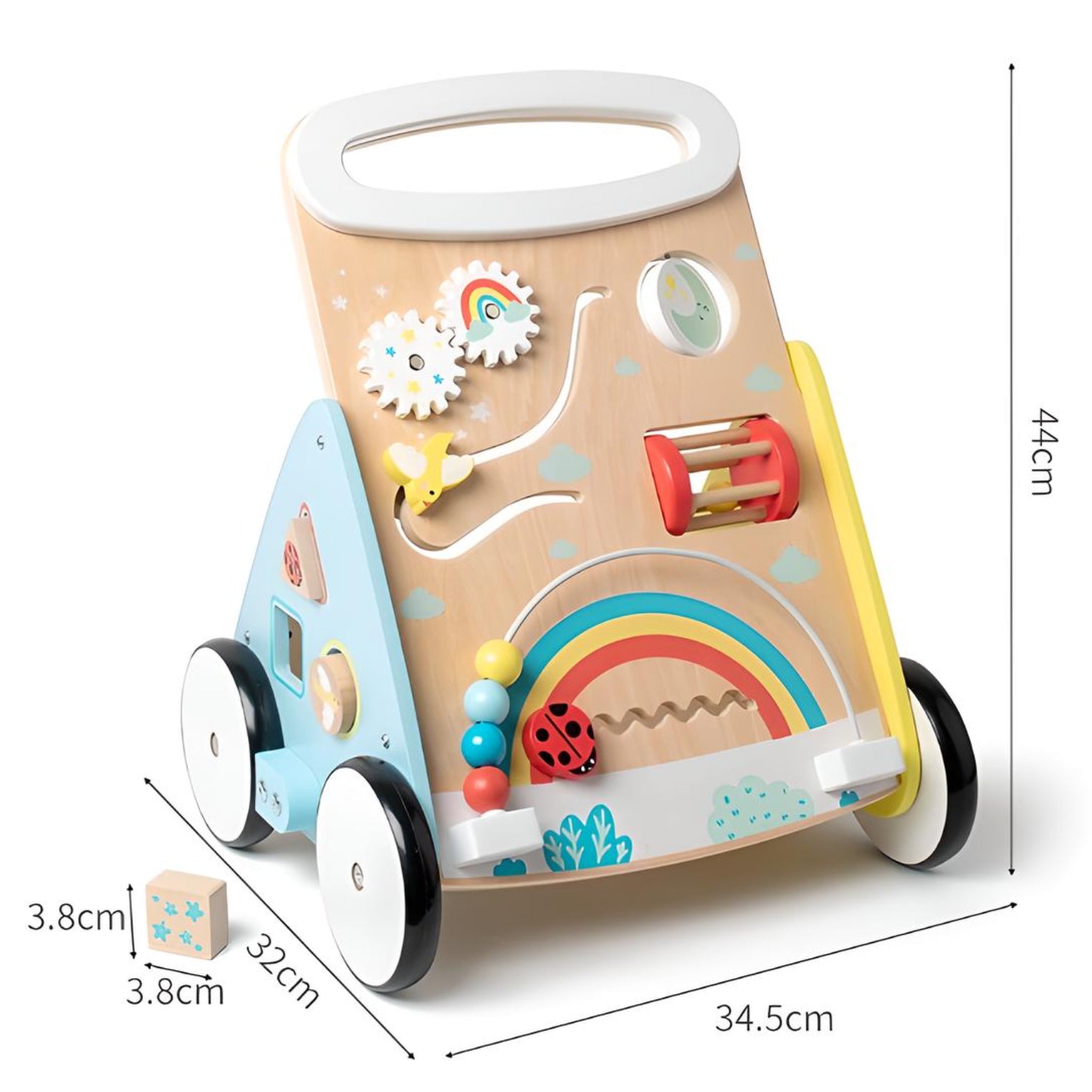 Petit Seal Das Holz-Toddler-Auto mit pädagogischer Spielzeugplatte - Ein vielseitiges Spielzeug für Kleinkinder!