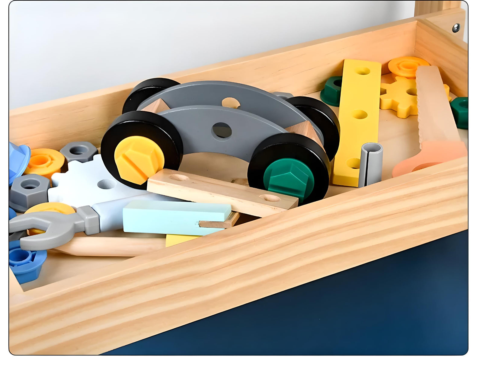 Petit Seal Kinder Holzwerkbank mit Werkzeugset - Spaß beim Bauen und Lernen