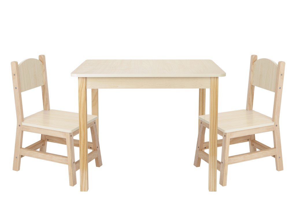 ELIS DESIGN EliNeli Tisch- und Stuhlset aus Holz für Kinder - Natural