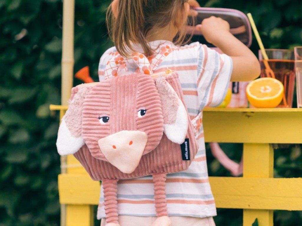 ELIS DESIGN Les Déglingos Kinderrucksack aus weichem Kord - Assortierte Tierdesigns