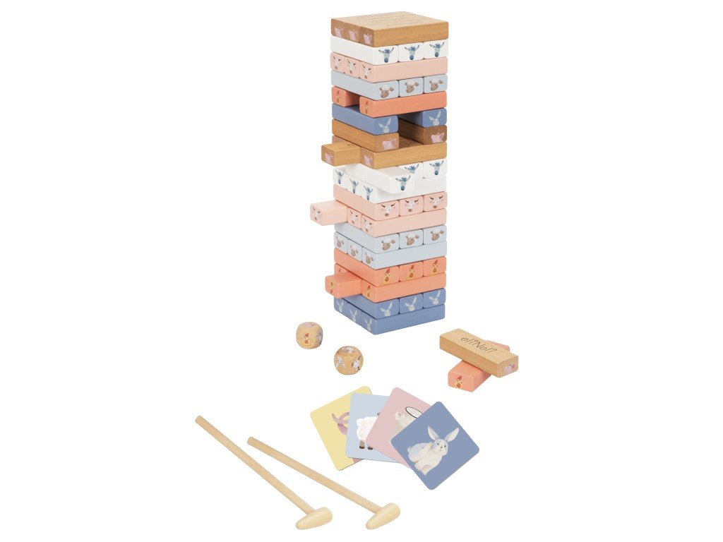 ELIS DESIGN EliNeli Jenga-Turm aus Holz - Bauernhoftiere