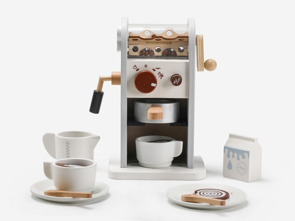 ELIS DESIGN EliNeli Hölzerne Kaffeemaschine für Kinder - Gray