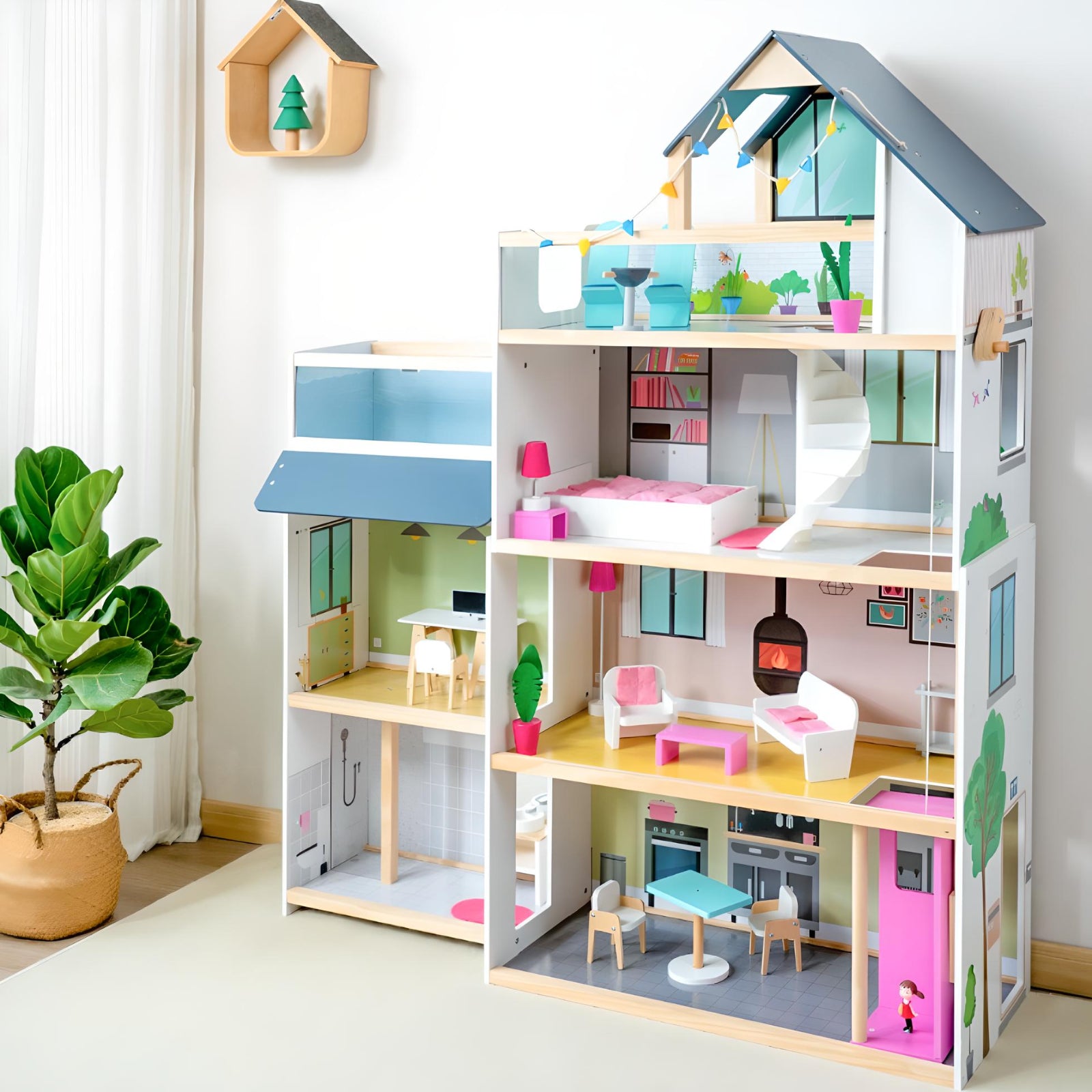 Petit Seal Das Kreativspielhaus für Kinder - Ein preisgekröntes Puppenhaus mit Möbeln und Zubehör