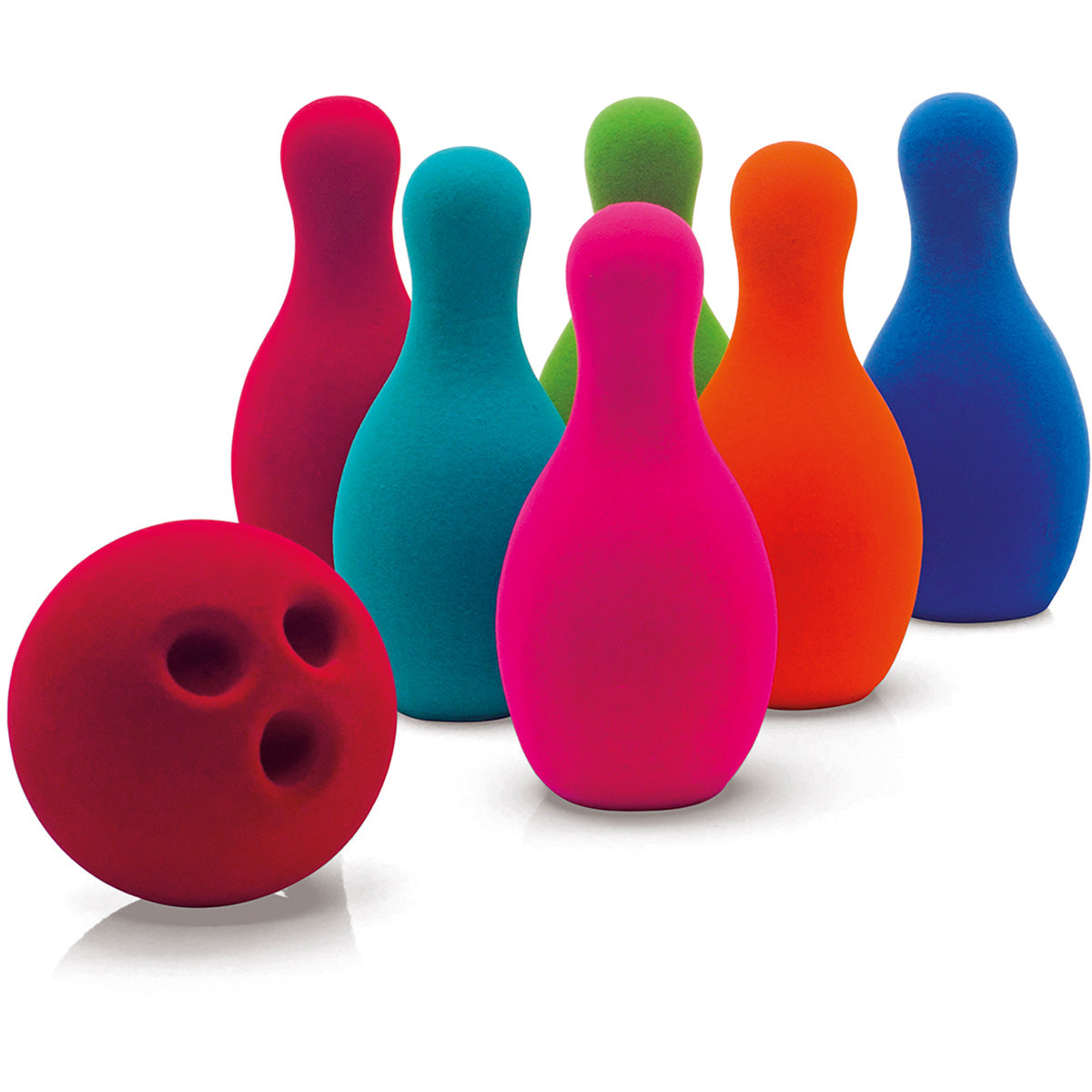 Rubbabu Rubbabu – Bowlingset klein (6 Kegel, 1 Ball)