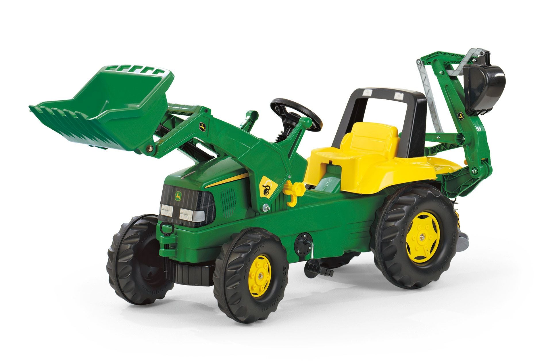 rolly toys rollyJunior John Deere mit Frontlader und Baggerarm