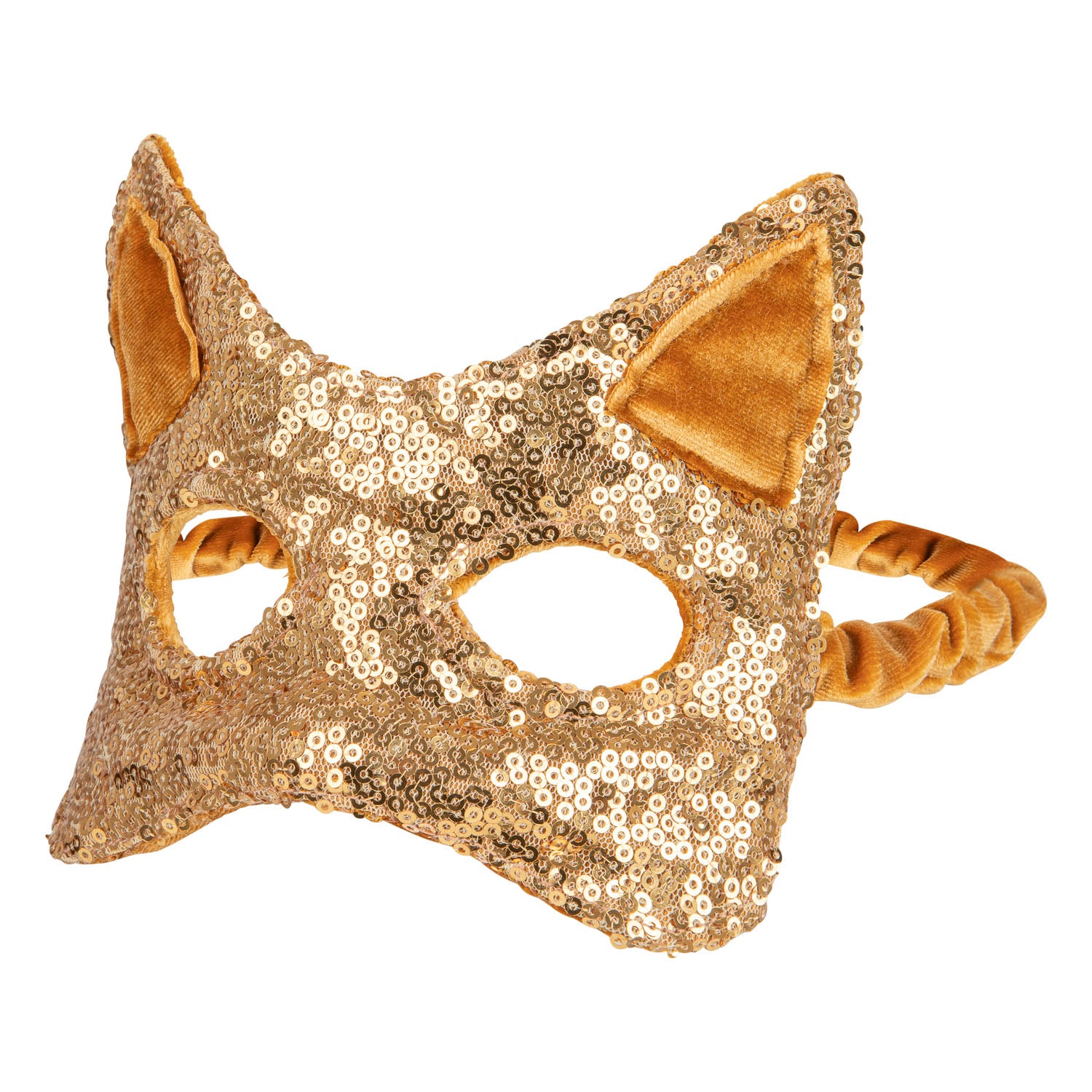 moimili MoiMili Katzenmaske mit goldenen Pailletten – Gold