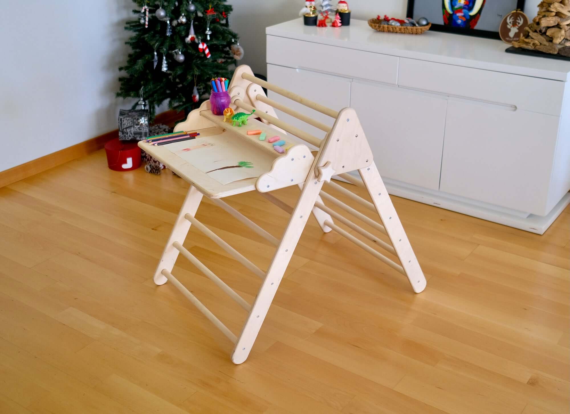 kidodido kidodido Montessori-Set aus Holz - Kletterdreieck / Tragbarer Tisch / Stuhl