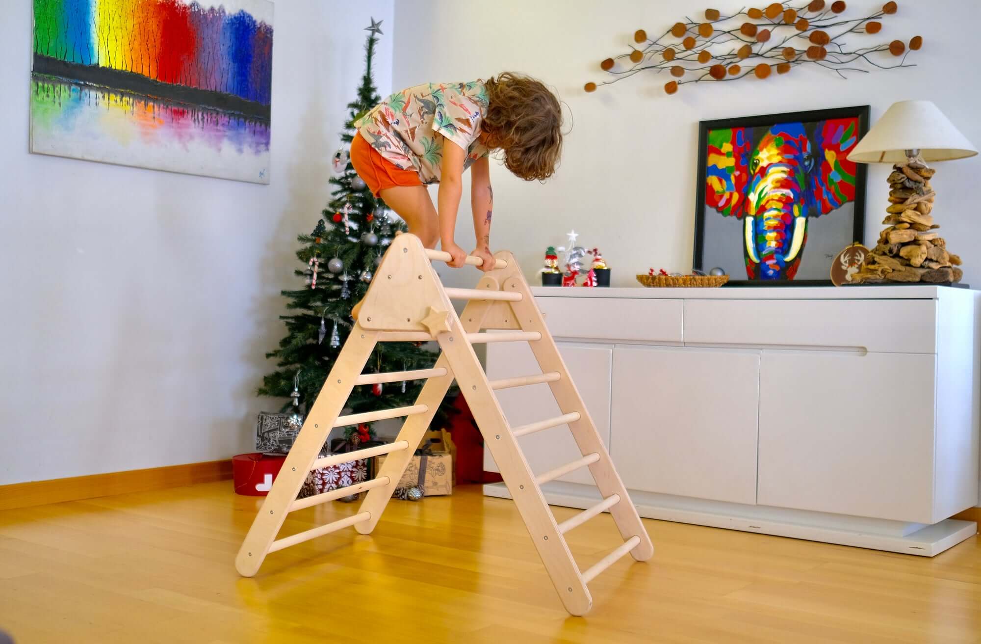 kidodido kidodido Montessori-Set aus Holz - Kletterdreieck / Tragbarer Tisch / Stuhl