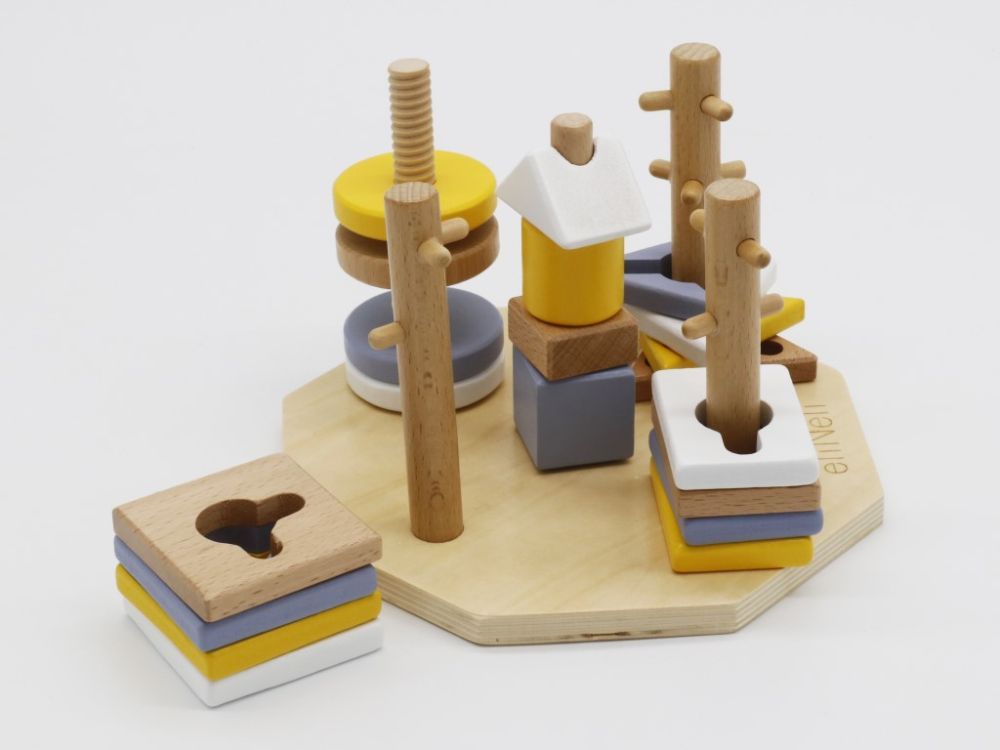Elis Design Steckspiel aus Holz - Formen | der Montessori Formsortierer für Kinder