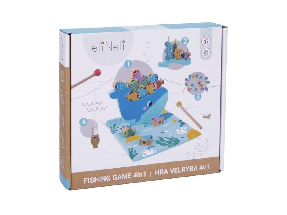 Elis Design Balance Spiel - Fische | das 4in1 Stapelspielzeug aus Holz