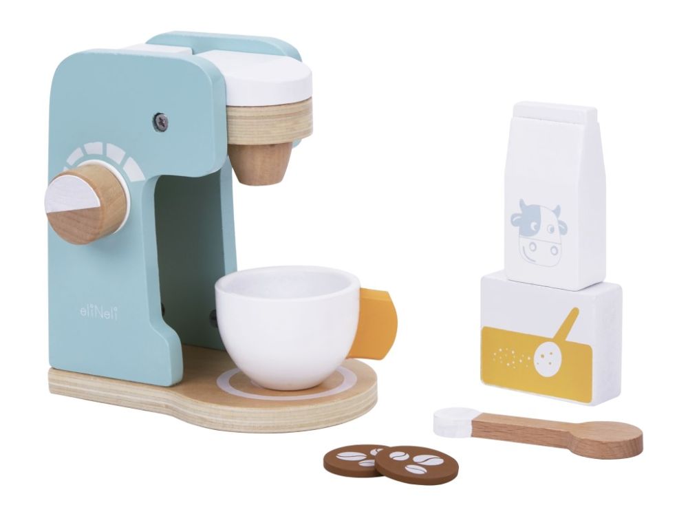 Elis Design Kinder Kaffeemaschine-Set | die Kaffeemaschine mit Zubehör aus Holz