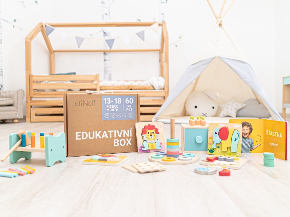 ELIS DESIGN Lernbox 3 | Lernspielzeug Set für Kinder ab 1 Jahr | 13-18M