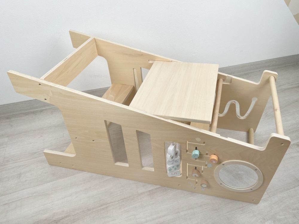Elis Design Wachsender Lernturm 5in1 Play - Tiere 90 cm | der Multifunktionaler Montessori Turm