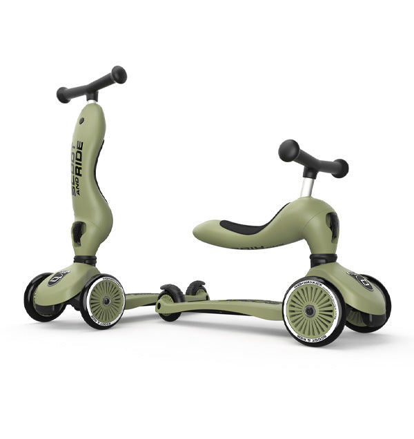 Scoot & Ride 2-in-1 Roller / Laufrad / Scooter - Olive