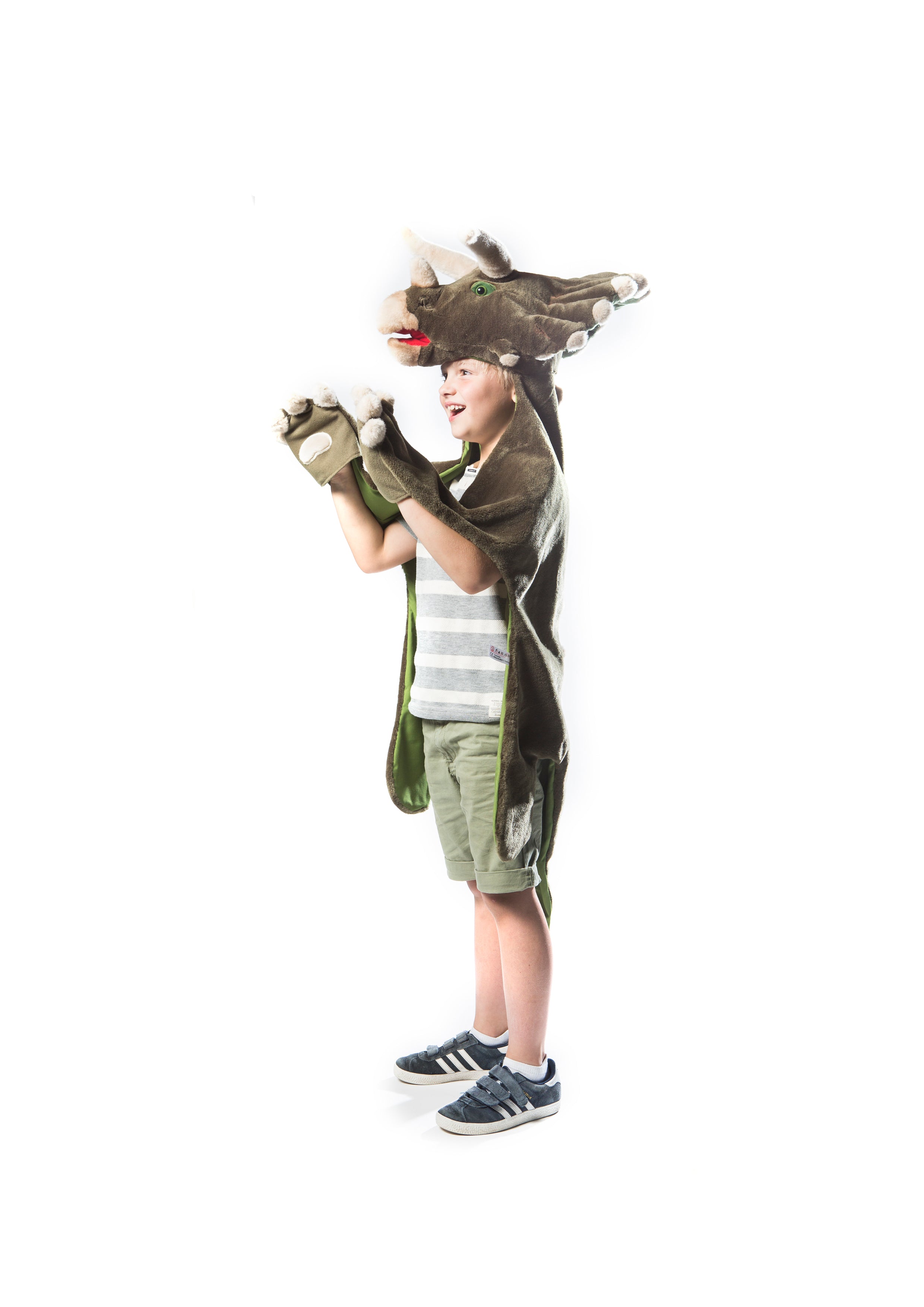 WILD&SOFT Verzaubere dein inneres Kind mit unserem Dinosaurier Kostüm aus hochwertigem Kunstpelz! 🦕💫 Tauche ein in die Welt der Dinosaurier und erlebe stundenlange Abenteuer und Gemütlichkeit! 🌟💚