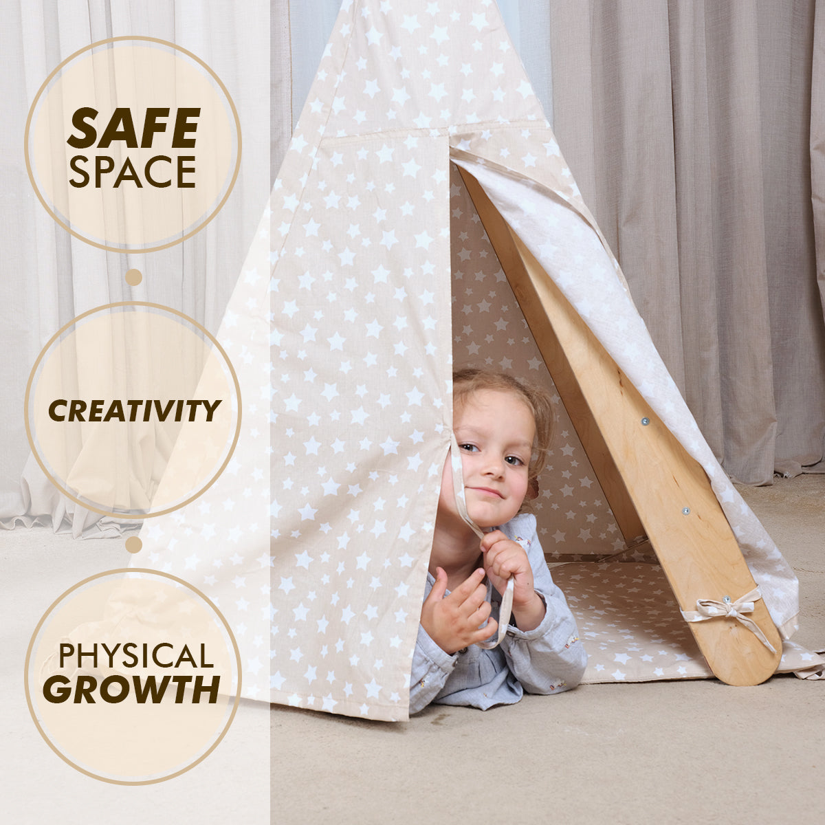 goodevas Play Tent Cover with Mat for Climbing Triangle Ladder