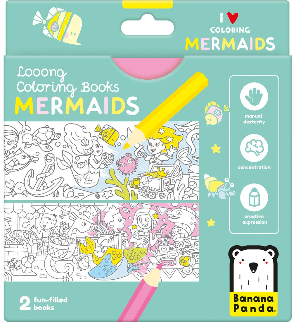 Banana Panda Banana Panda Looong Coloring Books - MERMAIDS