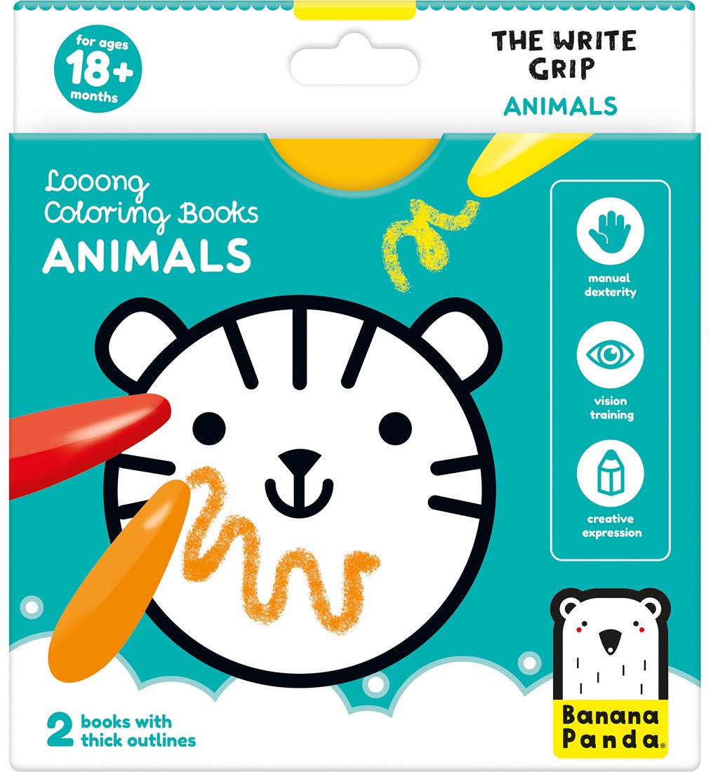 Banana Panda Banana Panda Looong Coloring Books THE WRITE GRIP - Animals