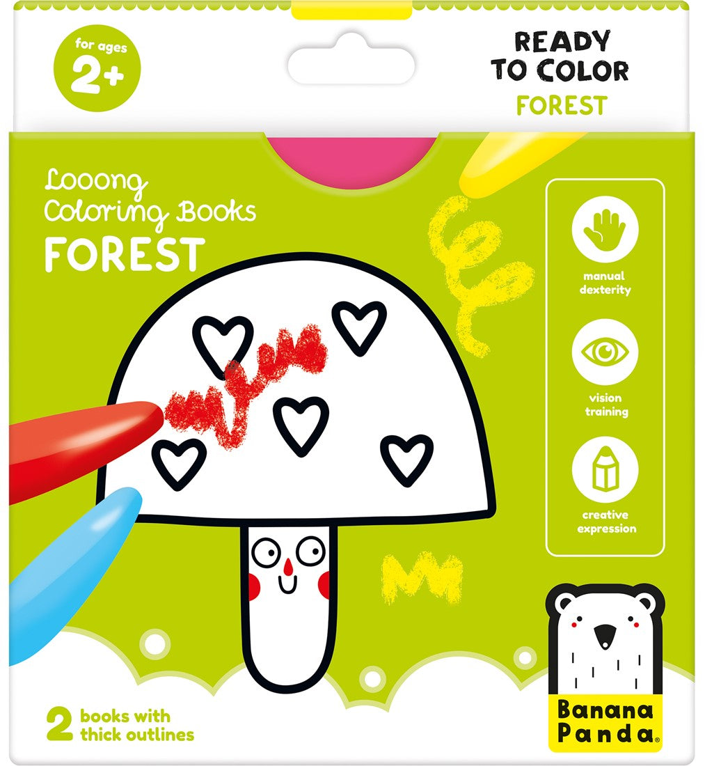 Banana Panda Banana Panda Looong Coloring Books READY TO COLOR - Forest