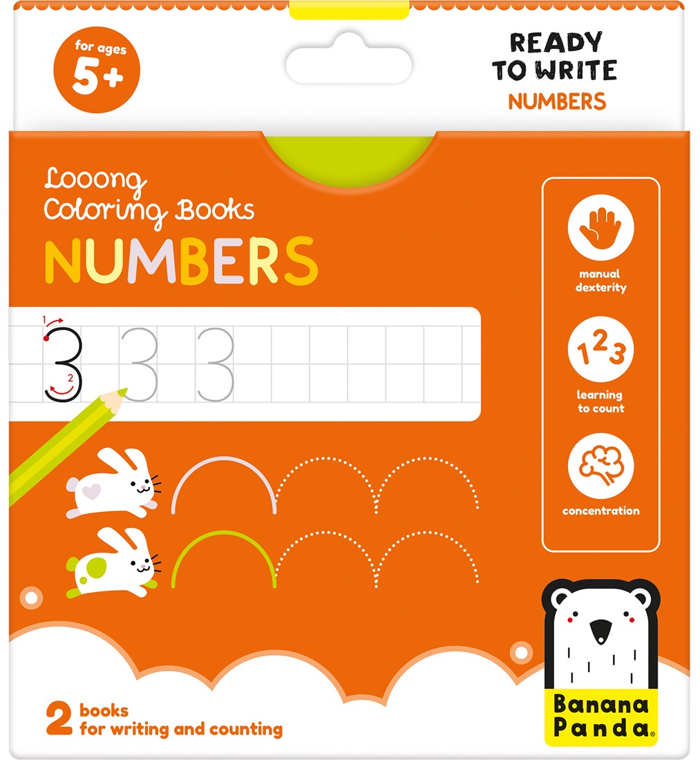 Banana Panda Banana Panda Looong Coloring Books READY TO WRITE - Numbers