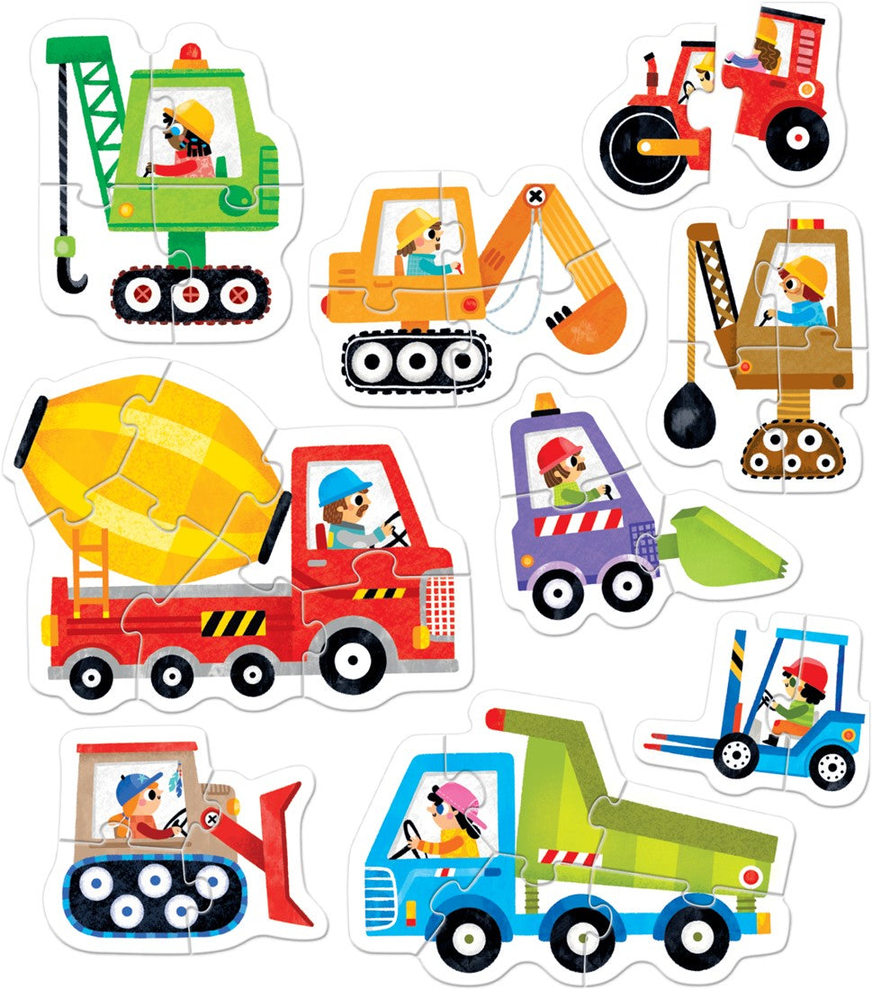 Banana Panda Banana Panda Progressive Puzzles - CONSTRUCTION VEHICLES