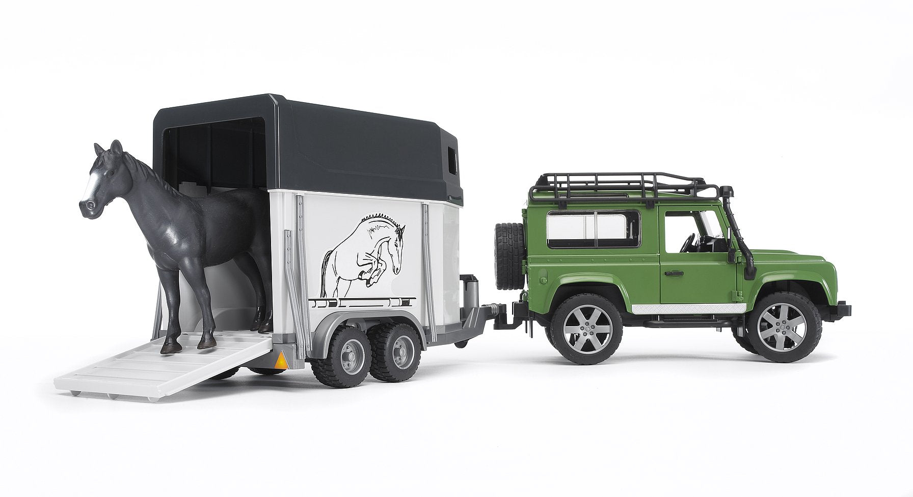 bruder bruder Land Rover Defender mit Pferdeanhänger