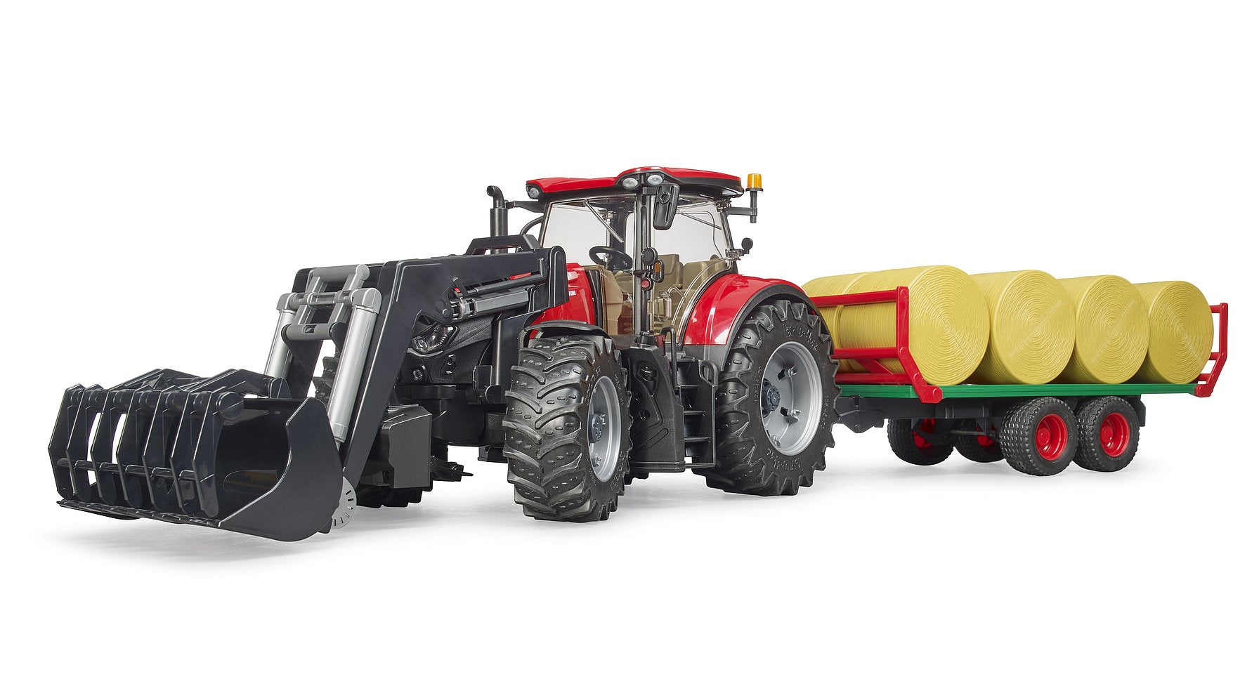 bruder bruder Traktor Case IH Optum 300CVX mit Frontlader und Ballentransporter