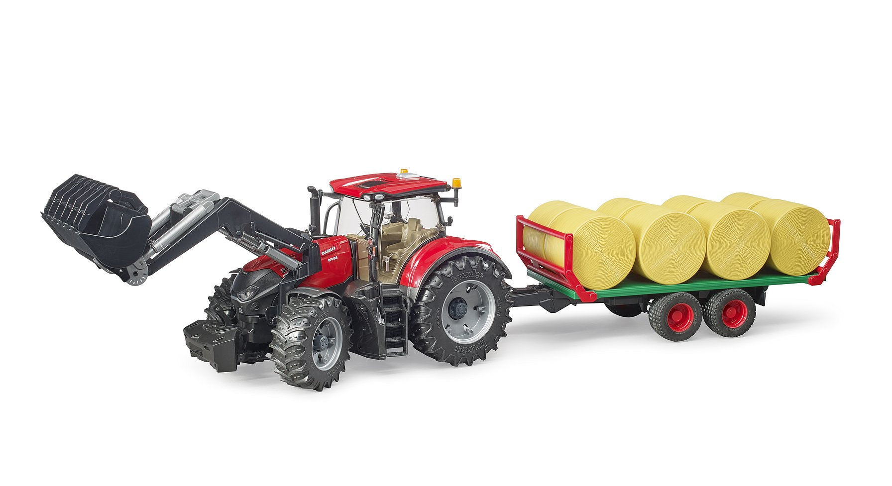 bruder bruder Traktor Case IH Optum 300CVX mit Frontlader und Ballentransporter