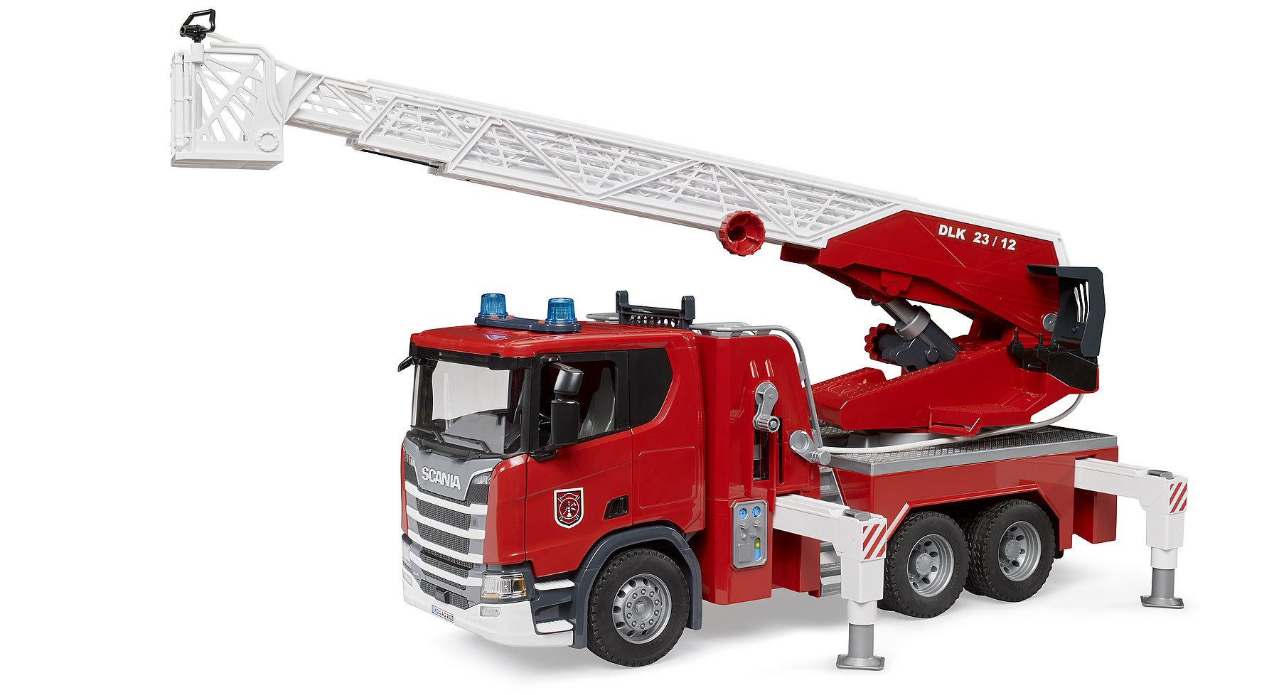 bruder bruder Scania Super 560R Feuerwehrfahrzeug mit ausziehbarer Leiter