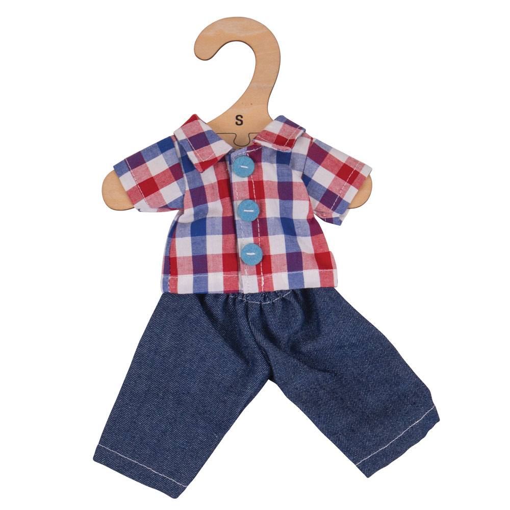 Bigjigs Toys Bigjigs Toys Puppenkleidung - Kariertes Hemd und Jeans