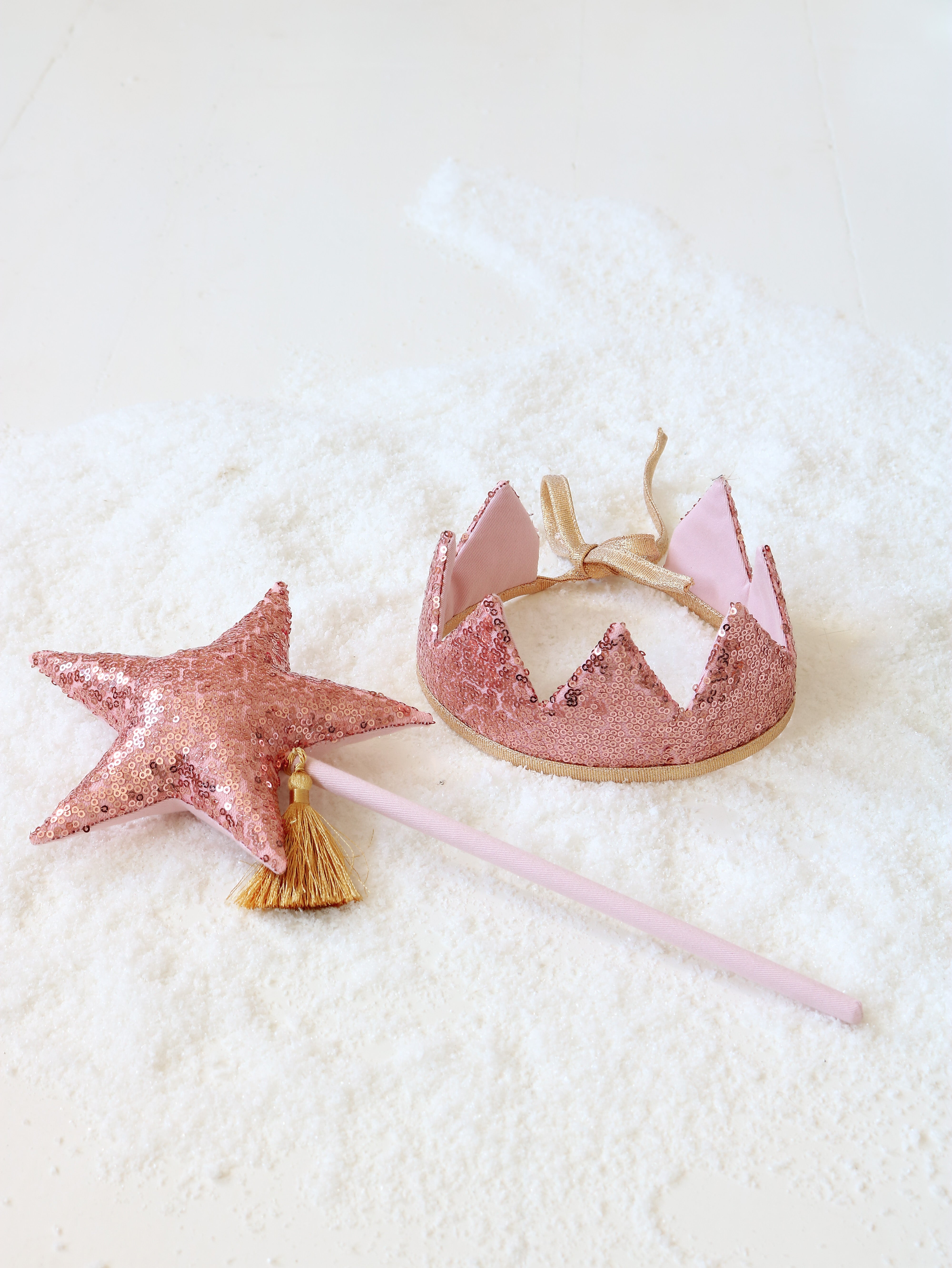 moimili „Pink Sequins“ Märchenkrone und Zauberstab-Set - Pink