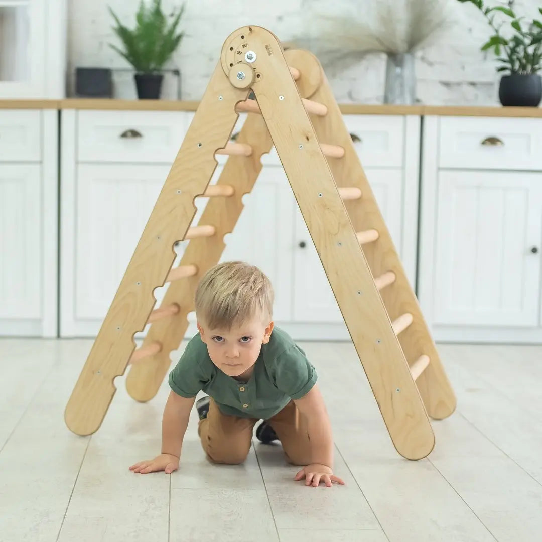 goodevas Das Zauberwald Kletterabenteuer-Set: Montessori-Dreieckleiter für Kinder von 1-7 Jahren