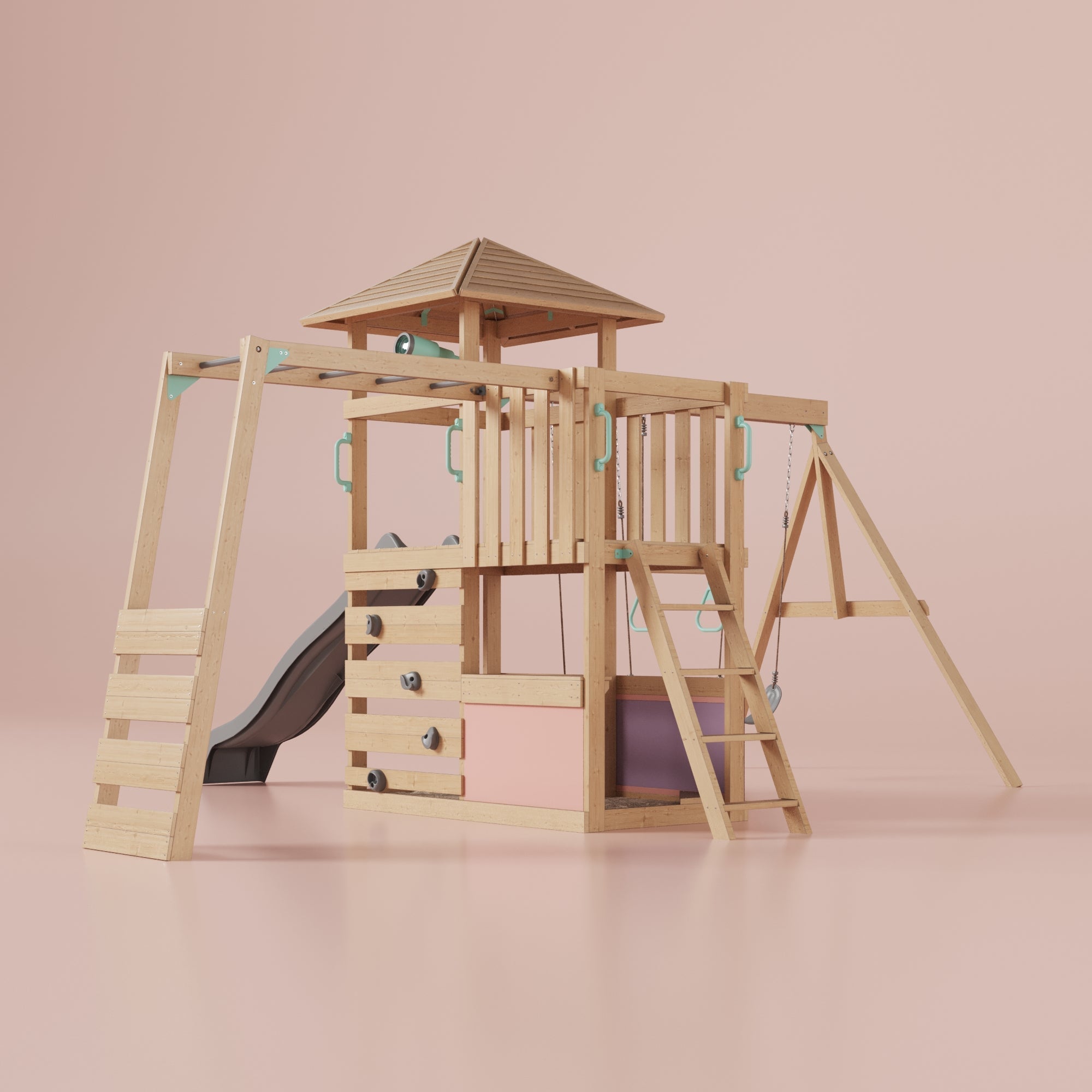 Petit Seal Skyline Monkey Tower Spielturm Naturfarbe: Spielvergnügen dein Garten wird zum Abenteuerspielplatz
