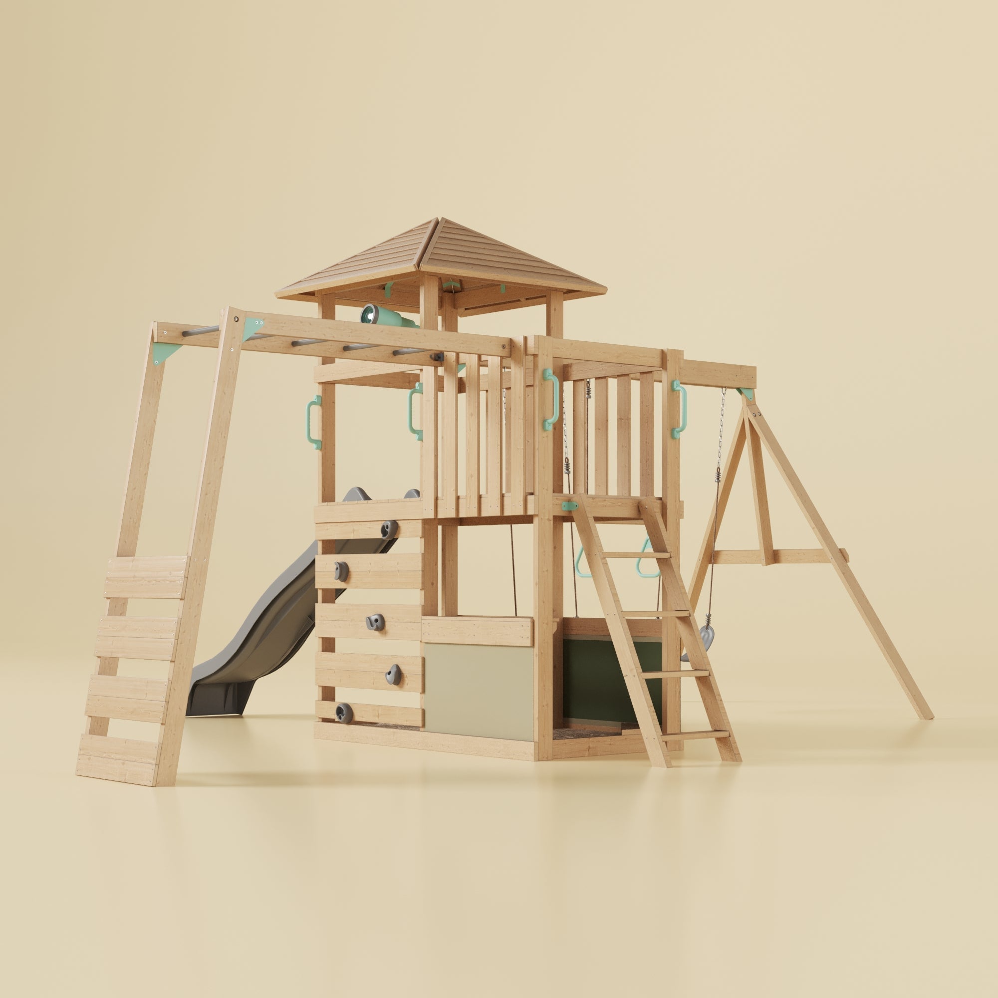 Petit Seal Skyline Monkey Tower Spielturm Naturfarbe: Spielvergnügen dein Garten wird zum Abenteuerspielplatz
