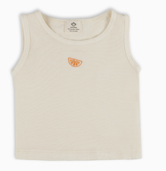 Micu Micu Orangefarbenes Ecru-Tanktop-T-Shirt