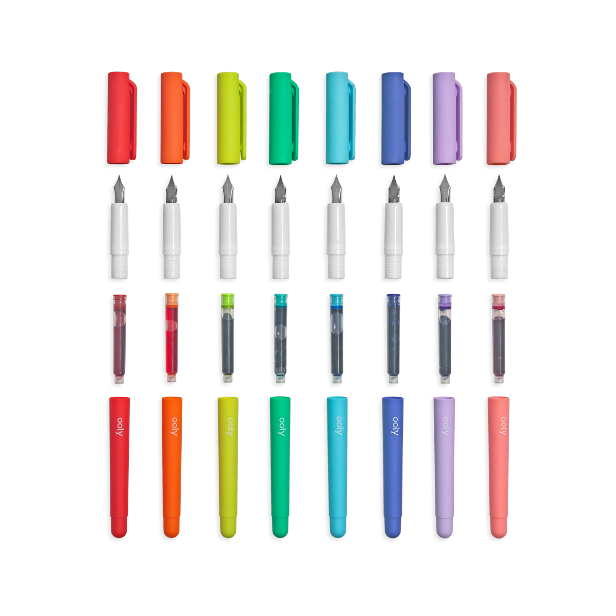 Ooly Farben der Liebe - Füllfederhalter-Set mit 8 🌈动生成Sie ein regenbogenfarbenes Kunstwerk mit jedem Strich!🎨💖