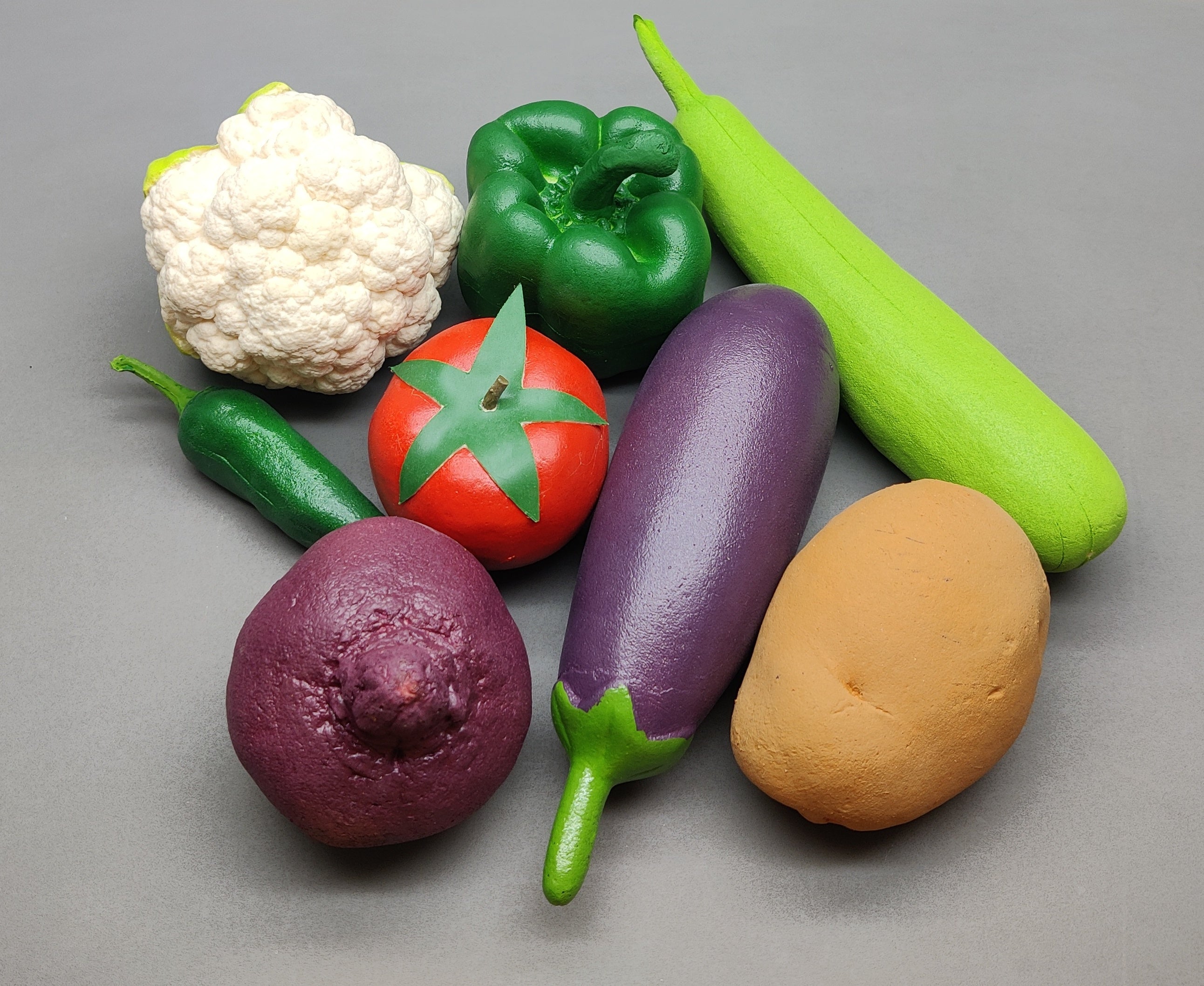 Rubbabu Realistisches Gemüse-Set aus 100% natürlichem Gummi