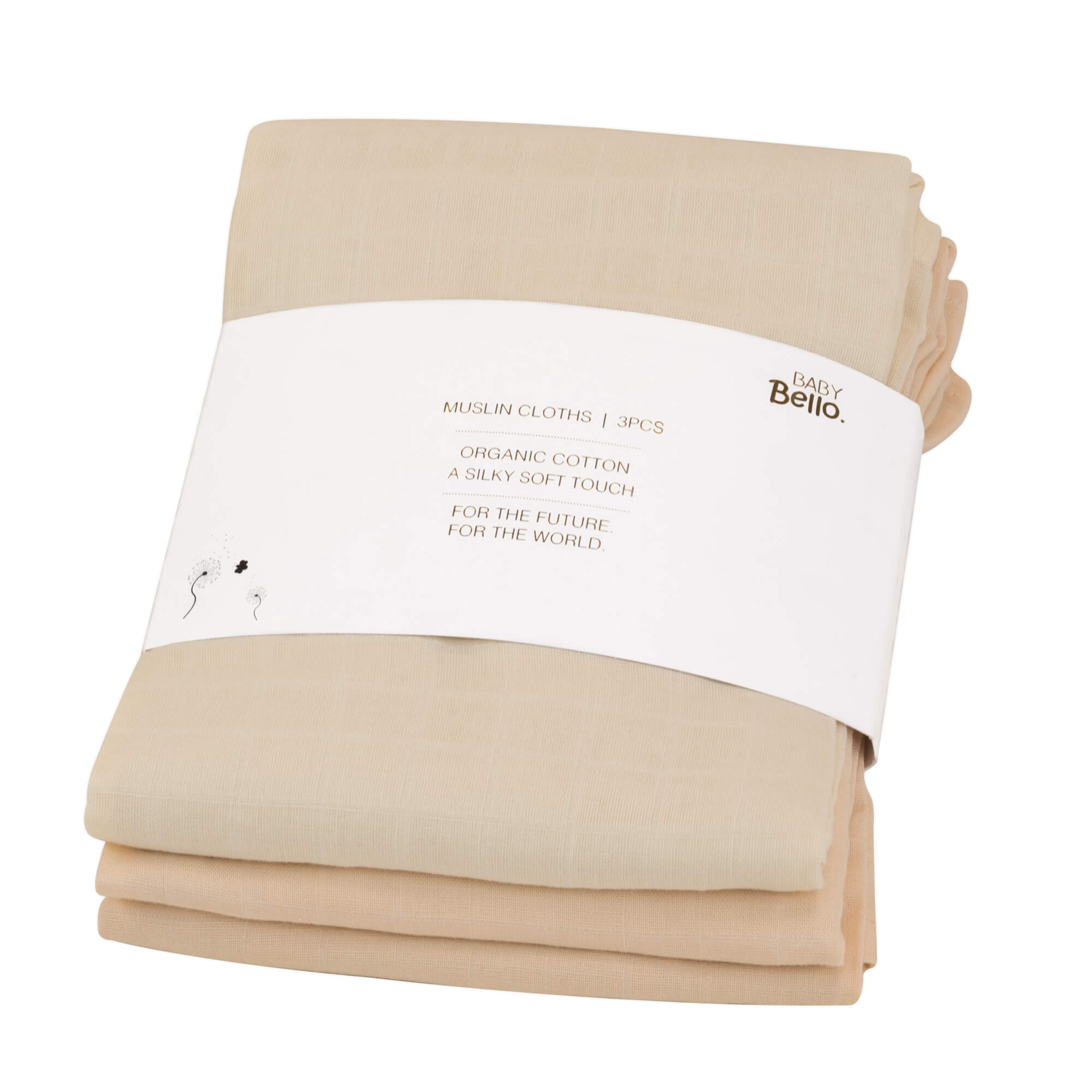 Baby Bello "Apricot Illusion: Soft Cloud-Like Baby Muslin Cloths for Your Little Love"