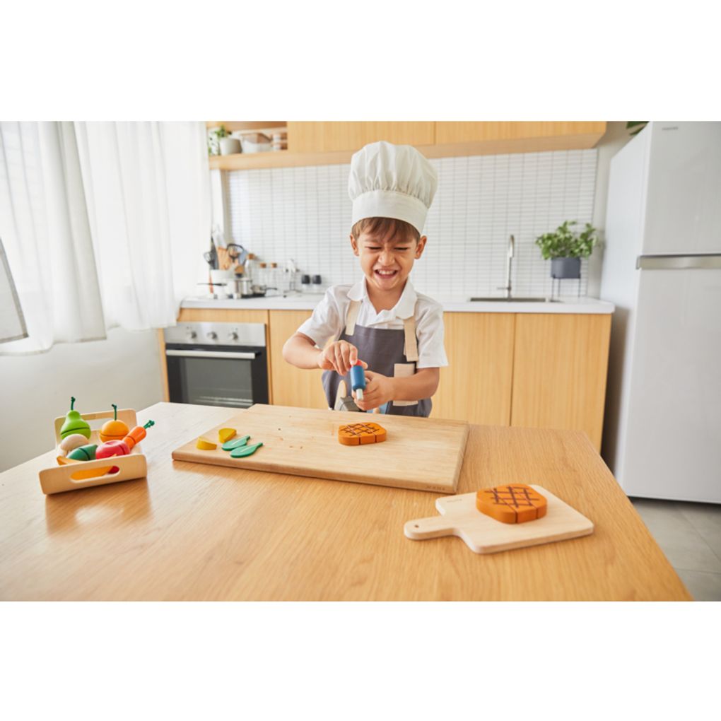 Set de cuisine pour enfants:tablier, chapeau, ustensiles, cuisine