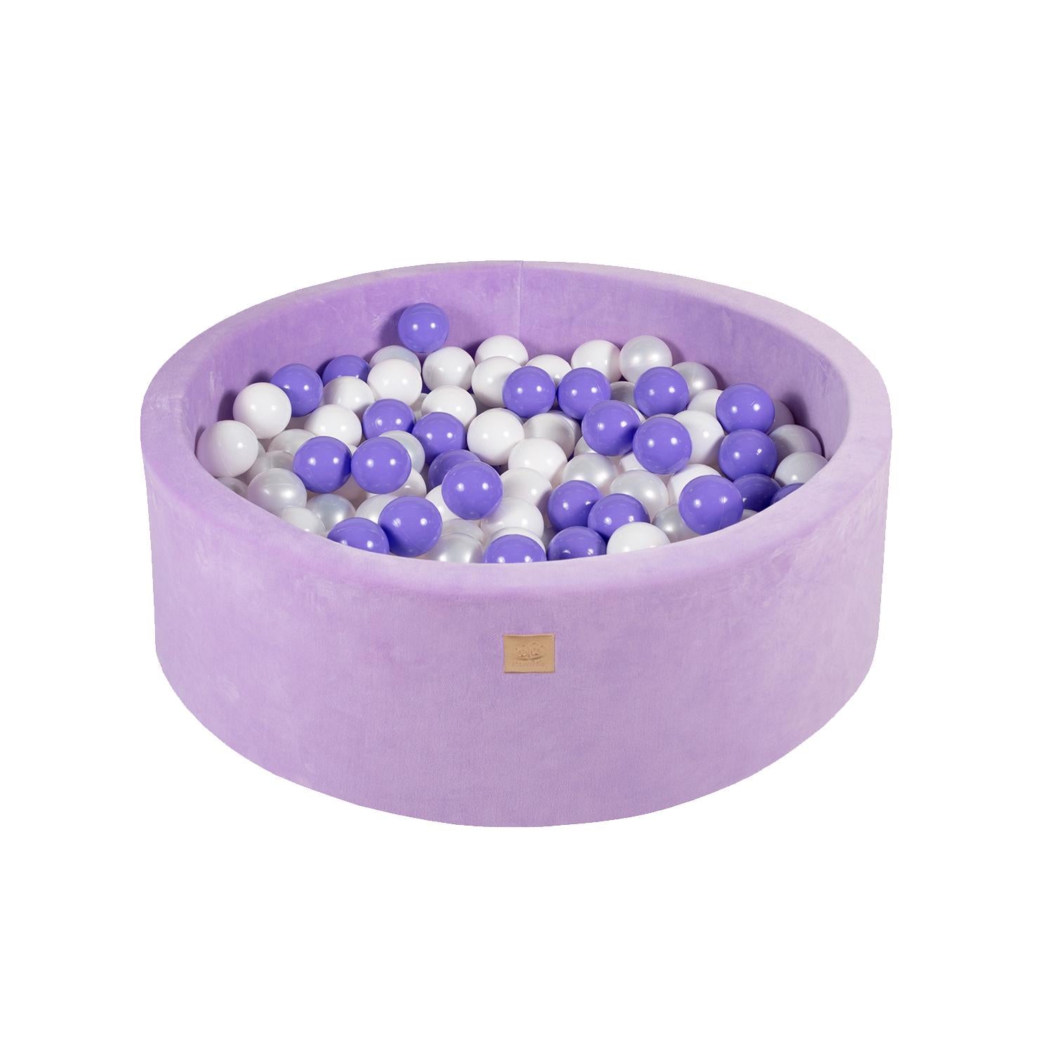 KiddoWorld Lila Samtkugelbad mit 250 Bällen - Lavendel-Set